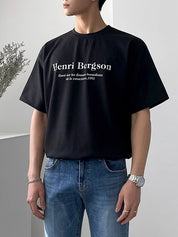 レタープリントコットンTシャツ